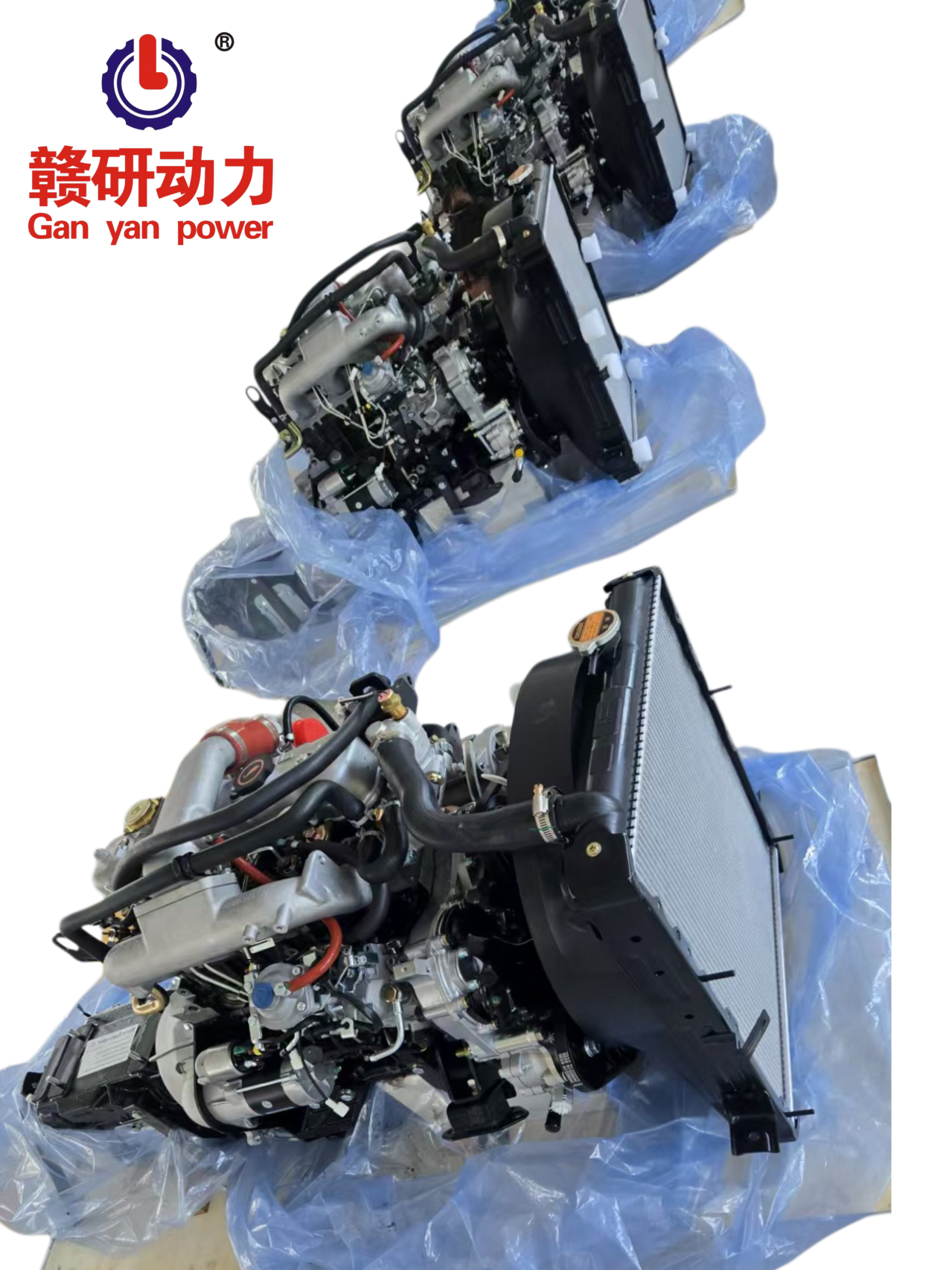 Complete 4JB1T Engine Assembly With Radiator & Gearbox, Fits Light Duty Trucks