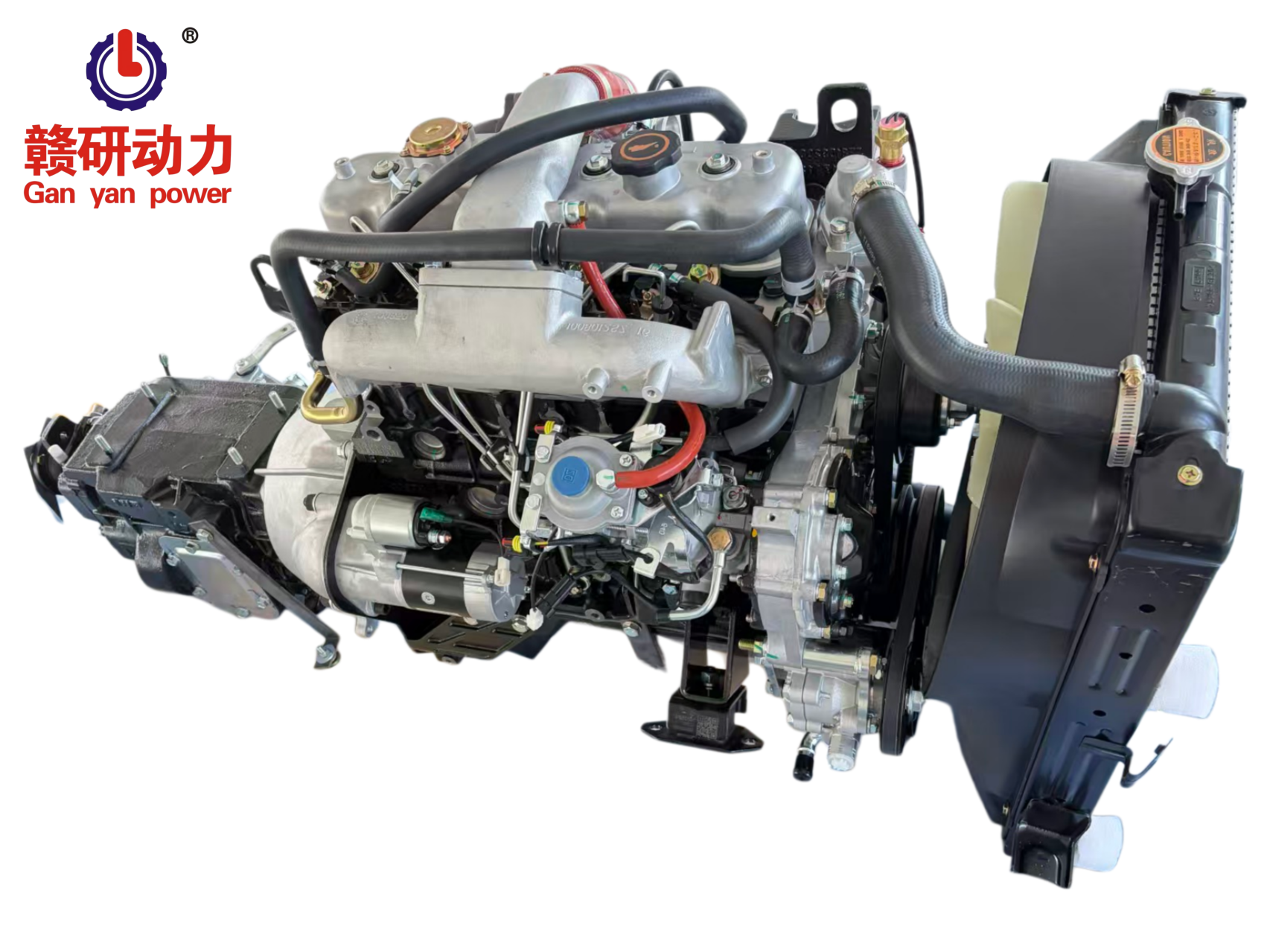Complete 4JB1T Engine Assembly With Radiator & Gearbox, Fits Light Duty Trucks